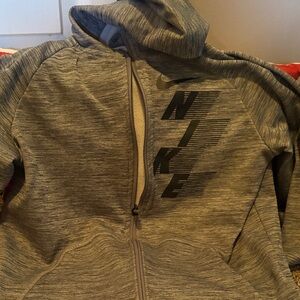 Nike Kids Charcoal Gray Zip-Up Hoodie